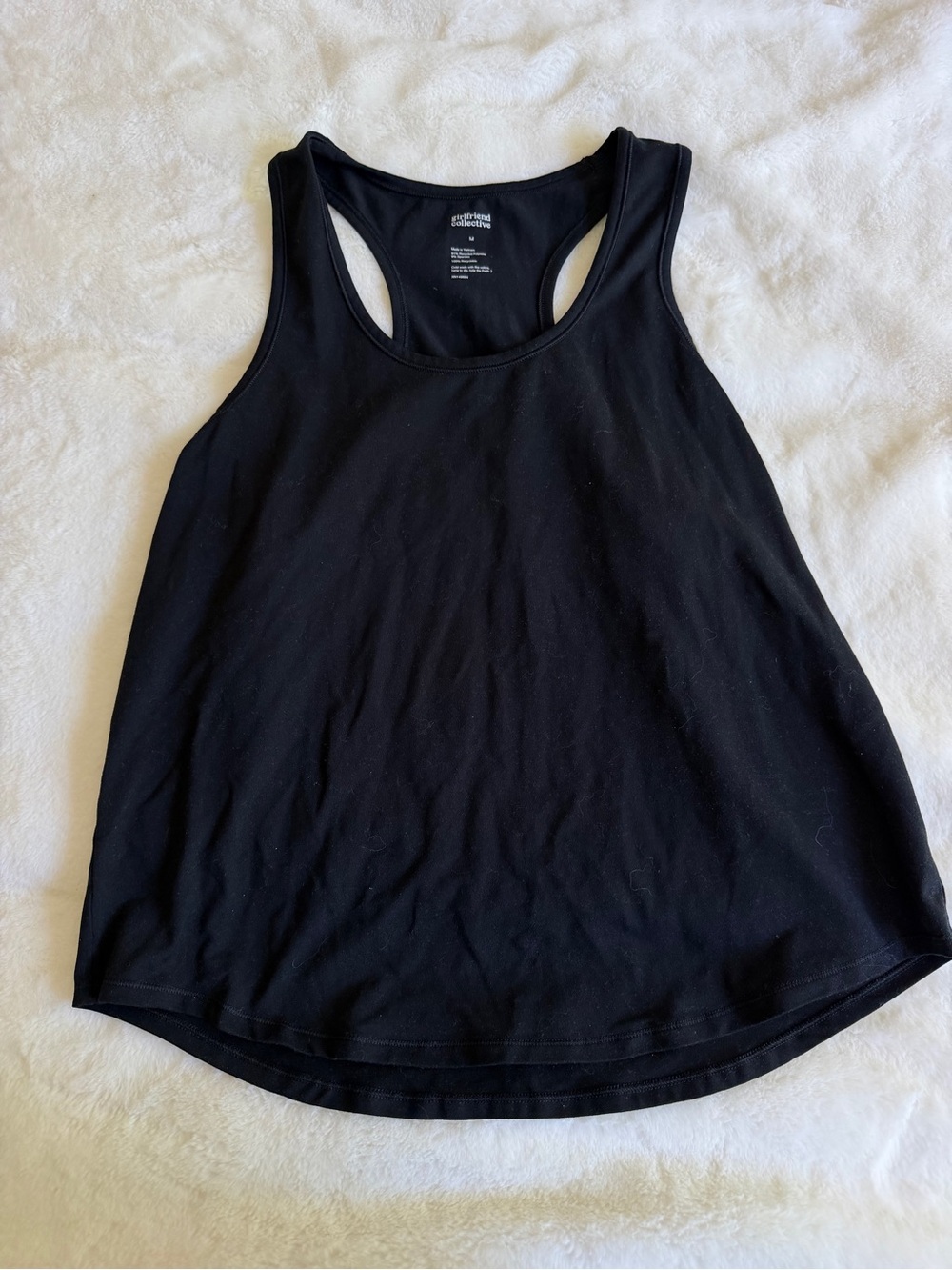 Girlfriend Collective Racerback Tank Top Black Size Medium